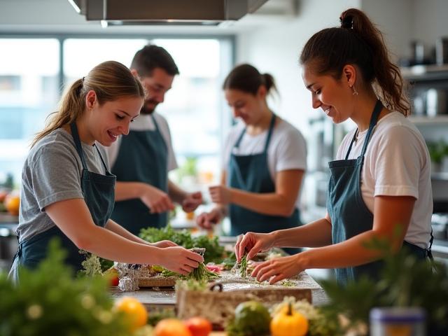 Solstice Haven volunteers at a community kitchen