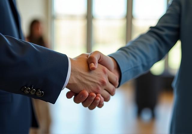 Two people shaking hands as a symbol of trust